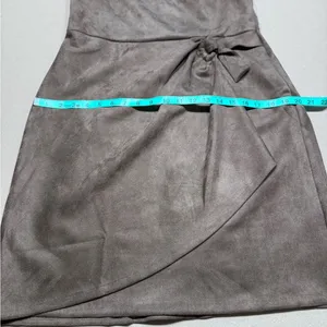 DKNY Brown Faux Suede Midi Dress thumbnail 9