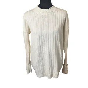 Banana Republic Womens Ivory Ribbed Roll Neck Sweater Merino Wool Cashmere Small thumbnail 2