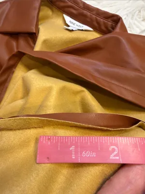 NWT Nine West faux leather wrap dress maple brown M *flaw* thumbnail 11