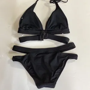 New. SEAFOLLY black strappy bikini set. Medium. Retails $176 thumbnail 6