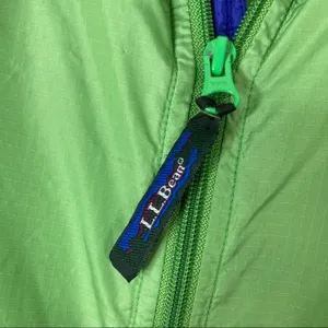 L.L.Bean Vintage Green & Blue Colorblock Windbreaker Jacket Womens X-Large thumbnail 3