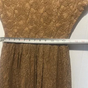 Vintage Elegant‎ Brown Lace Dress size xxs thumbnail 7