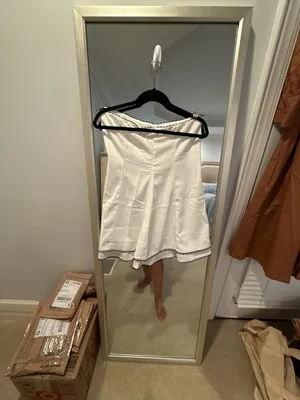 Beginning Boutique Scott White Mini Dress with Scallop Trim thumbnail 7