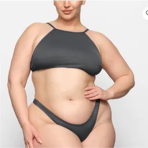 NWT Skims High Neck Swim Top Gunmetal Grey Large thumbnail 2