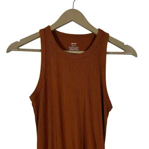 Aerie Ribbed Side Drawstring Bodycon Midi Dress Rust Brown Casual Size XS thumbnail 2