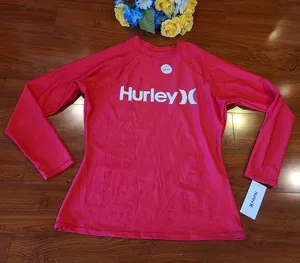 Hurley Red Sunshirt/ Rash Gaurd 1X thumbnail 1