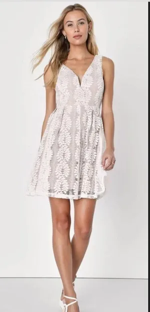 Lulus Lilies white lace dress thumbnail 2