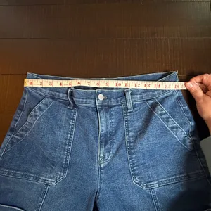 J.Crew Straight Leg‎ Cargo Jeans Medium Wash Blue Utility Denim 31P Petite thumbnail 5