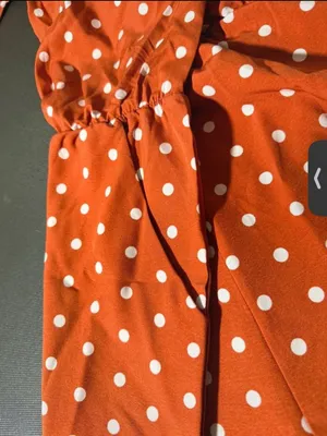 SHEIN Orange White Polka Dot Halter Romper Shorts thumbnail 4