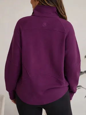 Lululemon Scuba Oversized Half Zip Funnel Neck Magenta Purple Gold Long Sweater thumbnail 2