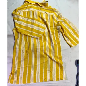 est. 1946 Yellow white striped Hi-Low top w/ tie Lg. Bussiness Officewear F64 thumbnail 8