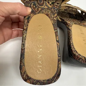 Gianni Bini‎ Slip-On Wooden Wedge Sandals Slides Women 8.5 thumbnail 6