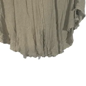 Free People Intimately Olive Gauze Distressed Scoop Neck Shirt Women Sz L thumbnail 3