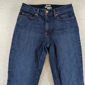 LL Bean Favorite Fit Flannel Lined Jeans Dark Indigo Rinse‎ Size 8 Reg 507470 thumbnail 6