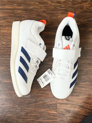 Adidas powerlift 5 weightlifting shoes white blue NEW 8.5 thumbnail 3