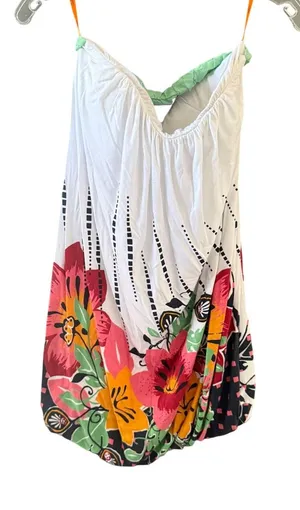 Colcci Brazil Y2k Vintage Medium‎ Floral Bubble Hem Top Tropical Beach Going Out thumbnail 1
