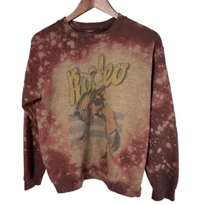 Gina Girls in Action Women Small Rodeo Faded Tie-Dye Red Sweatshirt‎ Casual Boho thumbnail 2