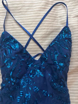 Lulus blue sparkle dress thumbnail 2