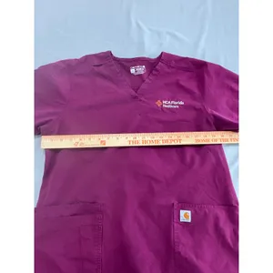 Carhartt Modern Fit Scrub Top Womens Large Purple HCA Florida Healthcare V-Neck thumbnail 11