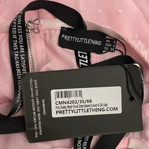PrettyLittleThing NWT Pink Dobby Mesh‎ Floral Embroidered Corset Size 2 thumbnail 2