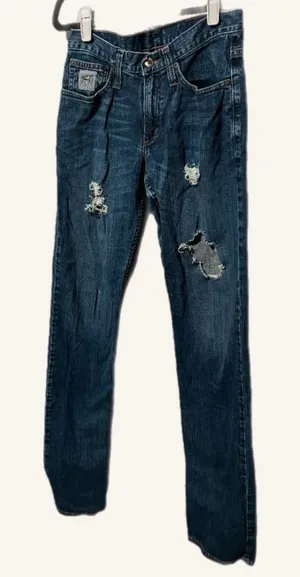 Cinch Women's Distressed Blue Jeans 26‎ x 38 thumbnail 1