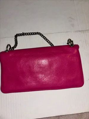 Michael Kors Fuchsia Pink Leather Shoulder Bag Silver Chain Handle And Lock thumbnail 5