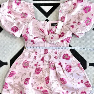 Vici Marie Anne Floral Puff Sleeve Cutout Mini Dress Medium thumbnail 8