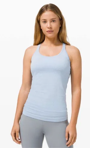 Lululemon Ebb To Street Tank Light Support B/C Cup Size 12 Blue Linen thumbnail 1