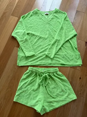 Pink Lily Bright Green Pullover & Shorts thumbnail 1