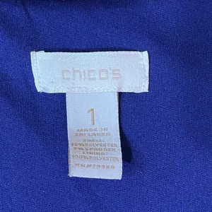 Chico's Maxi Dress Women's Sz1 Blue Pink Green Ikat Abstract Sleeveless Boho EUC thumbnail 6