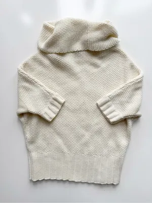 Express Cowl Neck Cable Knit Sweater Size Small - Cream thumbnail 8