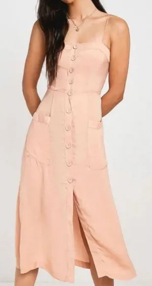Urban Outfitters Silky Utility Spaghetti Straps Midi Dress thumbnail 1