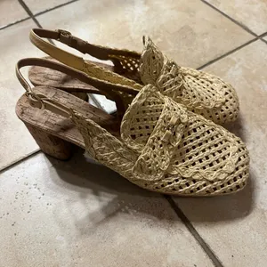 Aerosoles Natural Raffia Woven Block Cork Heel Platform Sandals like New Sz 9.5 thumbnail 6