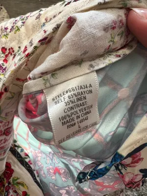 Anthropologie Cyrena Mixed Floral Print High Lo Button Down Linen Blend Top L thumbnail 9