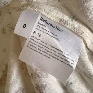 REFORMATION Emmaline Yellow Floral Print Smocked Mini‎ Dress 0 thumbnail 7