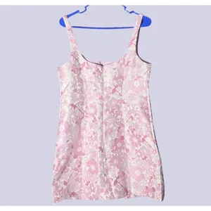 NWT Amanda Uprichard Grady Dress Pink Floral Jacquard Mini Square Neck‎ Medium thumbnail 5