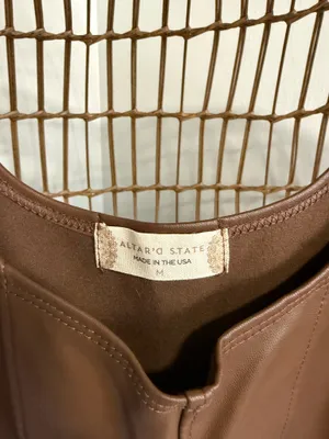 Altar'd State brown leather corset top thumbnail 2