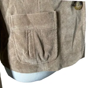 Kim Rogers Dark Academia Faux Suede Corduroy Blazer Jacket Two Button Pleated Pocket 10P thumbnail 6