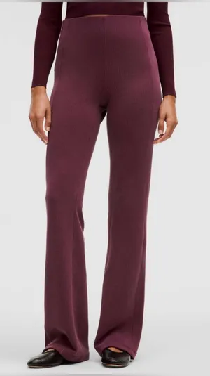 Lululemon Ribbed Softstreme Flared Pant Garnet Size 4 thumbnail 1