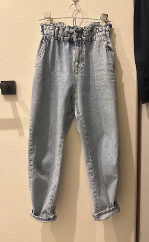 ZARA Paperbag Jeans High-Waisted Baggy thumbnail 1