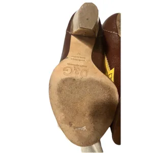 Dolce & Gabbana vintage two-tone penny loafer block heels 1970s retro aesthetic. thumbnail 9