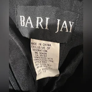 Bari Jay Strapless Belted Black Dress With Tulle Bottom Underlay Size 12 thumbnail 5