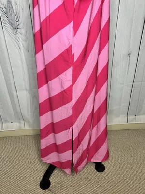 Entro Women’s Maxi Shirt Dress Sz S Diagonal Striped Collared Short Sleeve Pinks thumbnail 6