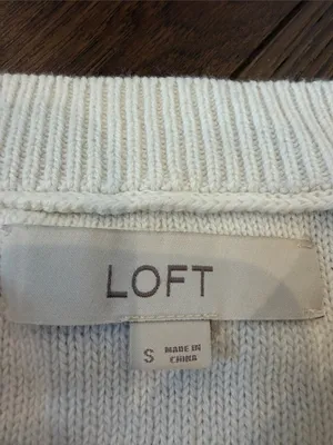 LOFT Ombré Crewneck Sweater - Cream to Aqua Blue Size Small - C54-154 thumbnail 2