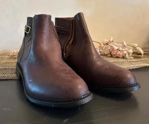 Franco Sarto Brown Leather Heeled Ankle Boots Size 7 thumbnail 1