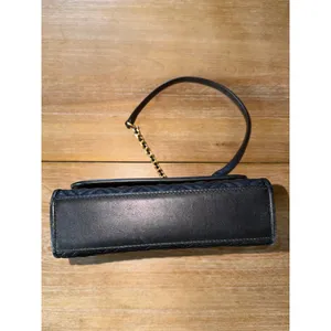 Tory Burch Black Quilted Leather Fleming Convertible Shoulder Bag Gold Hardware thumbnail 5