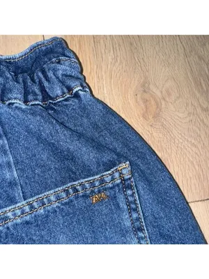 Zara Paperbag Denim Blue Jeans Size 10 thumbnail 6