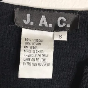 Vtg JAC black embroidered stretch‎ top size small bobo fall thumbnail 5