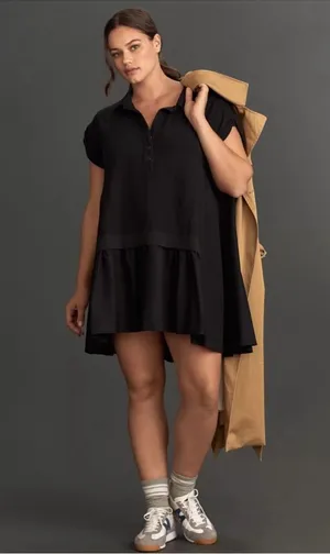 Anthropologie Daily Practice Offside Mini Dress Black Womens XL New thumbnail 1