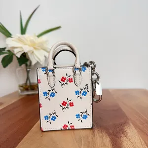 NWT Coach North/South Mini‎ Tote Bag Charm With Floral Print thumbnail 3